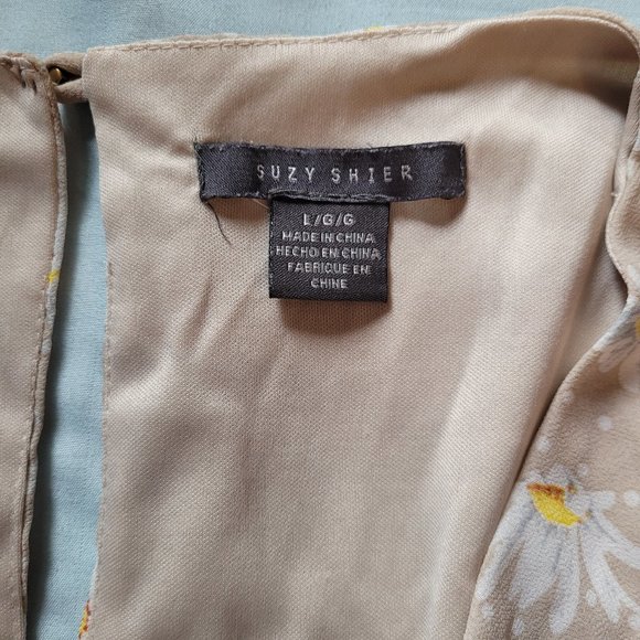 Large Suzy Shier Sleeveless Lined Daisy Dress - Picture 3 of 12